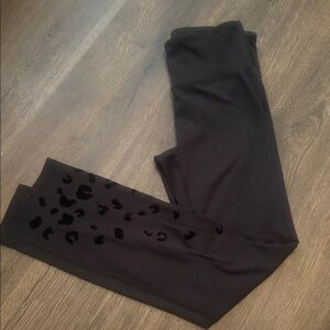 Maika Black Leggings with Animal Print